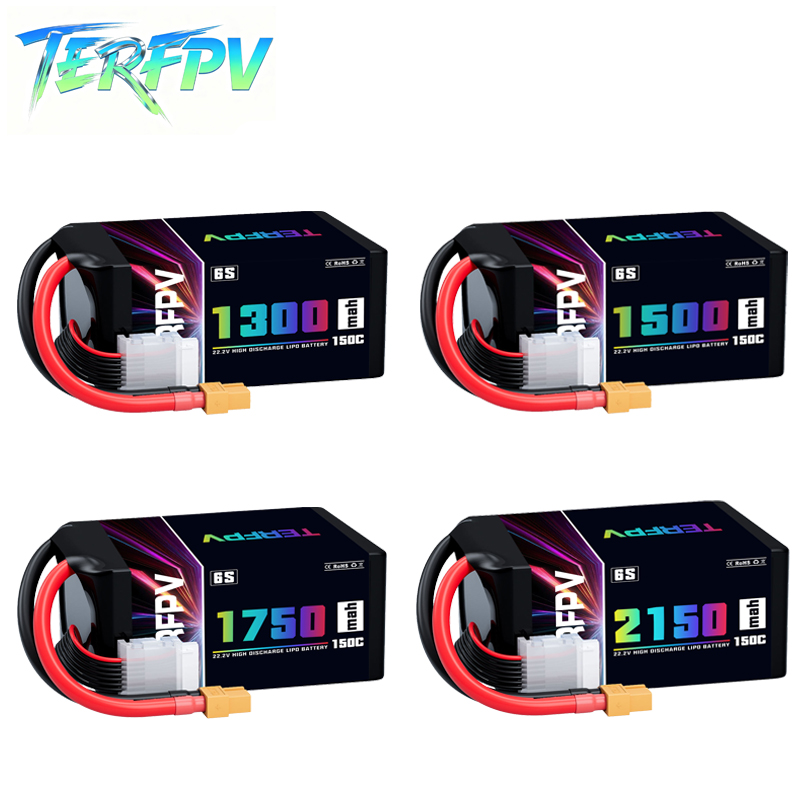 Lipo Battery 6S - TERFPV Lipo Batterij 6S 22.2V 1300/1500/1750./2150mAh