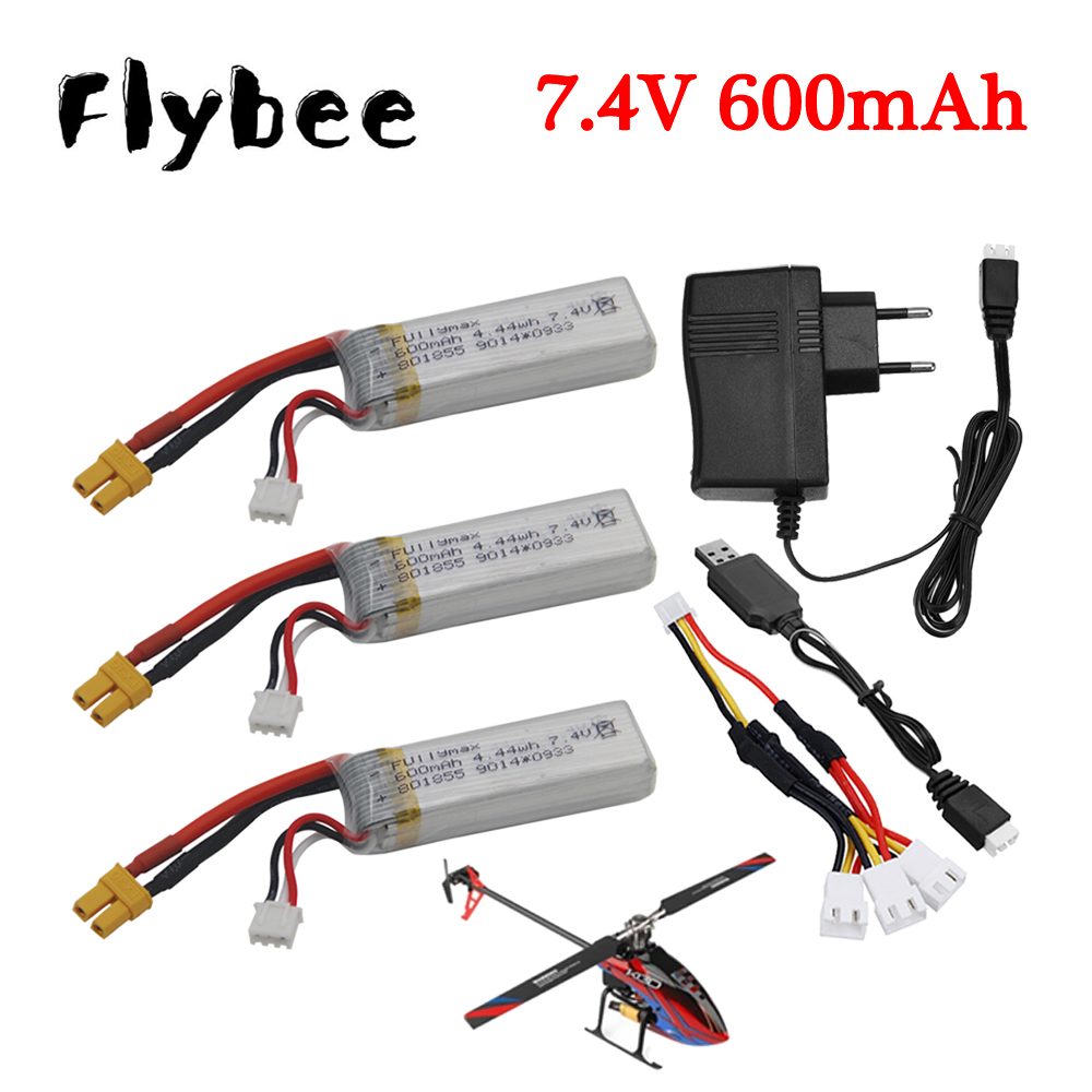 Drone Battery Charger - 7.4V 600mAh Lipo Batterij + 7.4V