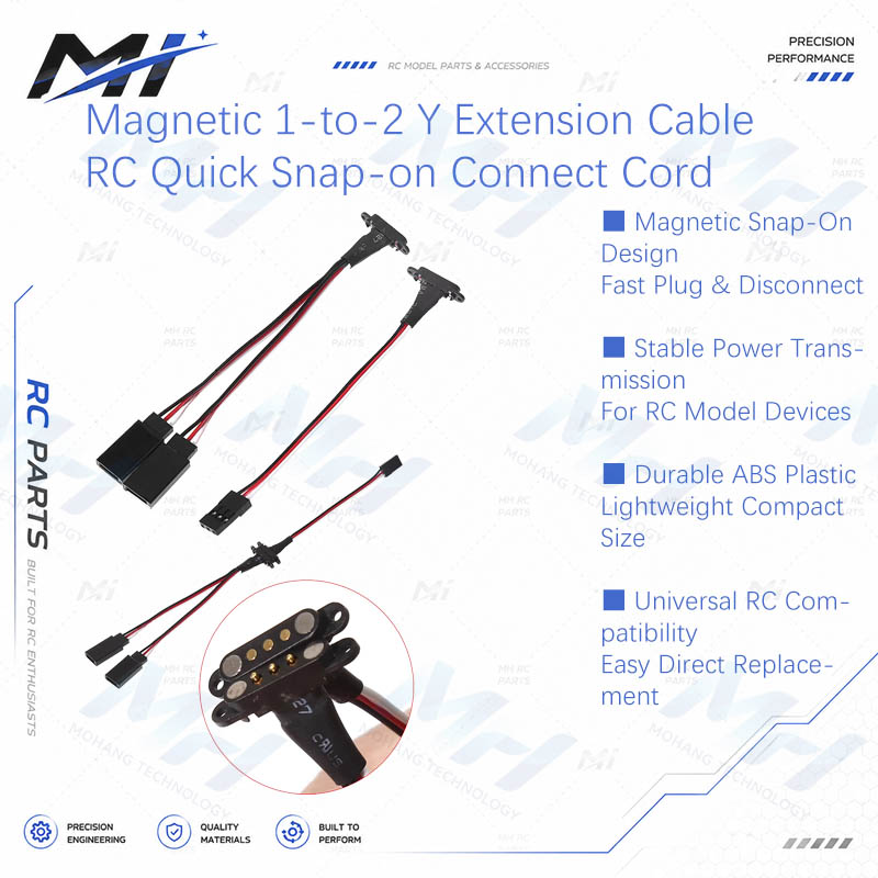 Rc Drone - Magnetische 1-op-2 Y-verlengkabel JR-stekker snelkoppeling voor