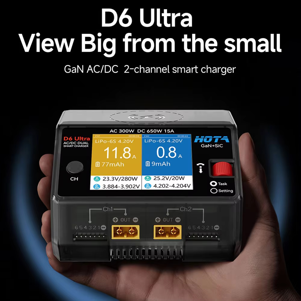HOTA D6 Ultra GaN+SiC Dual Cha - Balance Charger Rc recensie en prijs