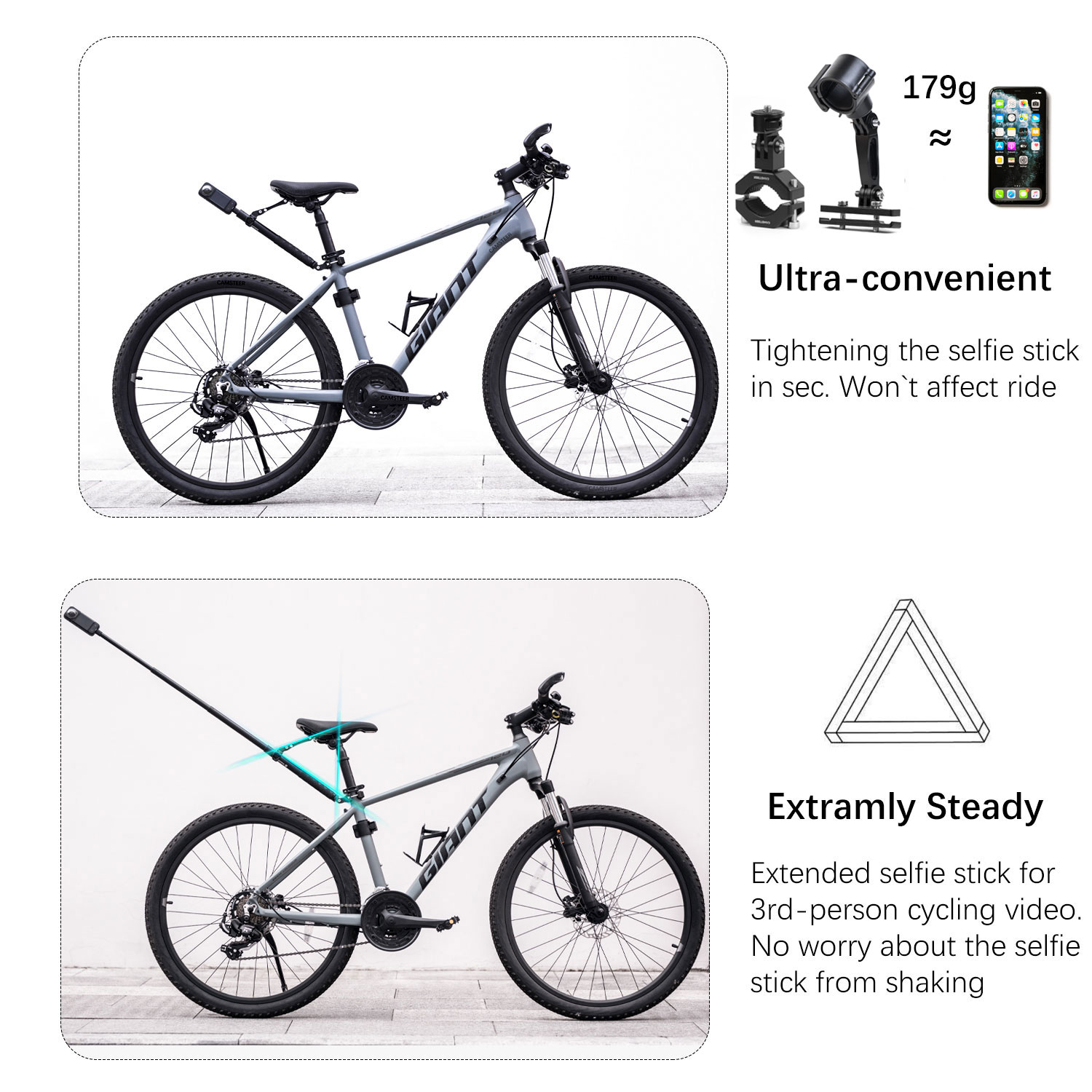 Camsteer Premium Fietszadelmon - Runcam Camera recensie en prijs