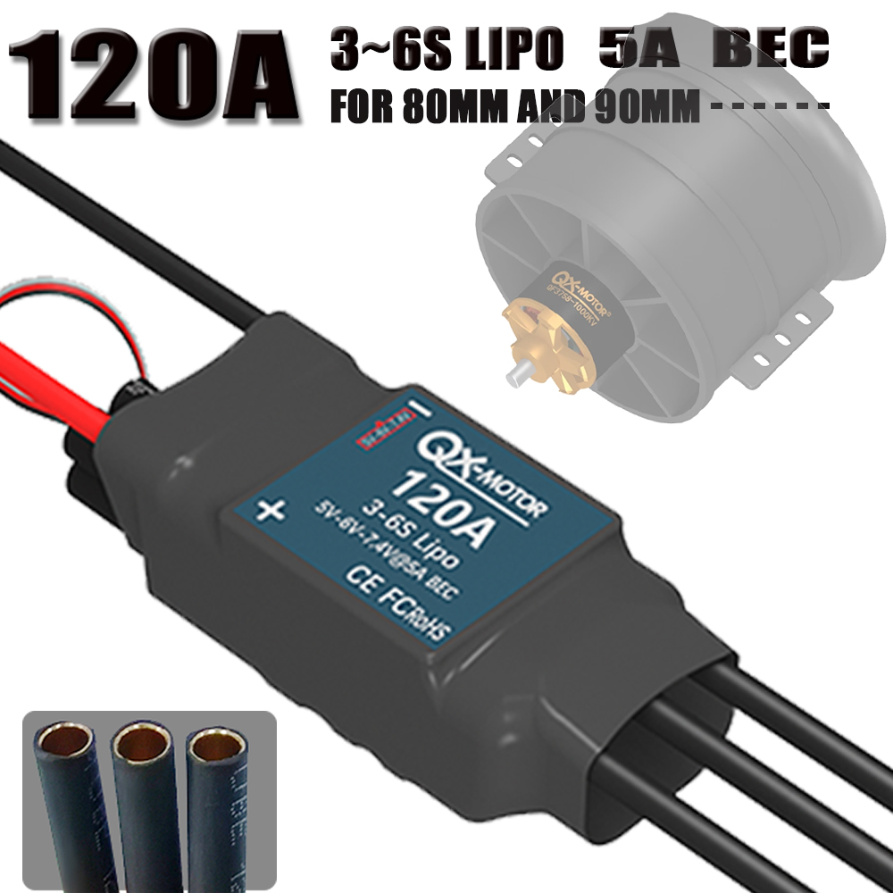 QX-MOTOR 120A ESC 5A BEC 3-6S  - Lipo Battery 6S recensie en prijs