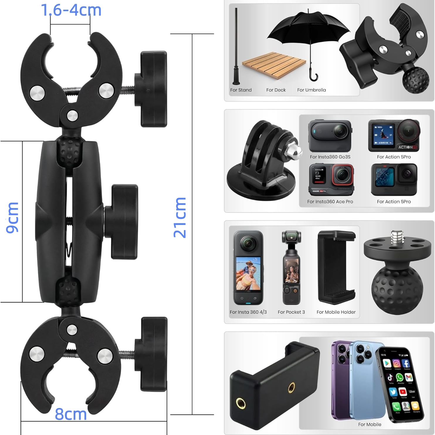 Dubbele Clip Krab Super Klem C - Runcam Camera recensie en prijs