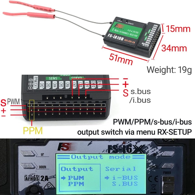 Flysky FS-iA10B 10CH-ontvanger - Flysky Transmitter recensie en prijs